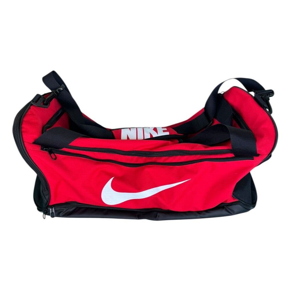 Nike Brasilia Training Duffel Gym Bag Red/Black Shoe Compartment